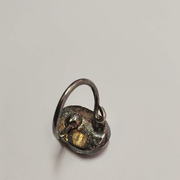 Sterling Silver Druzy Ring Size 7 - Picture 2 of 3